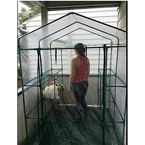 4 Tier Mini Greenhouse with Locking Wheels and PVC Cover I398