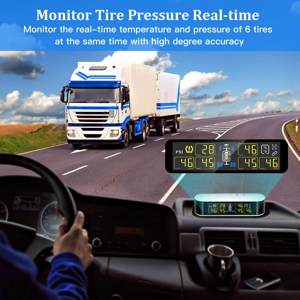 6 External Sensors TPMS Tire Pressure Monitoring System with LCD Color Screen L36436