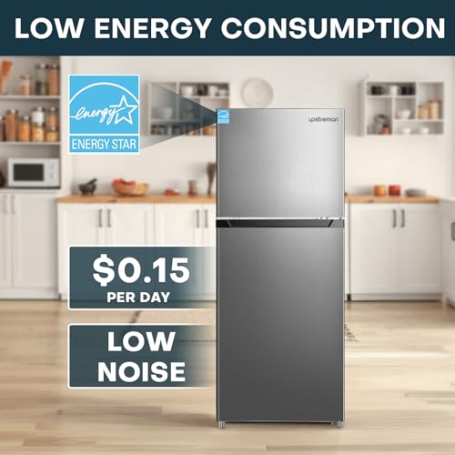7.7 Cu.Ft. Double Door Refrigerator with Freezer, Black D203
