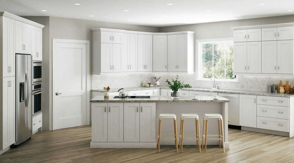 Vesper White Shaker Assembled Plywood Base Kitchen Cabinet with Soft Close C14868