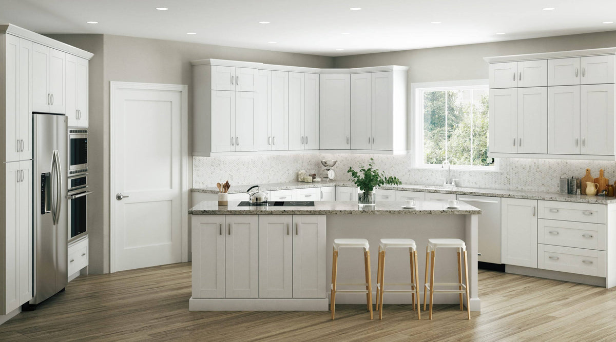 Vesper White Shaker Assembled Plywood Base Kitchen Cabinet with Soft Close C14868