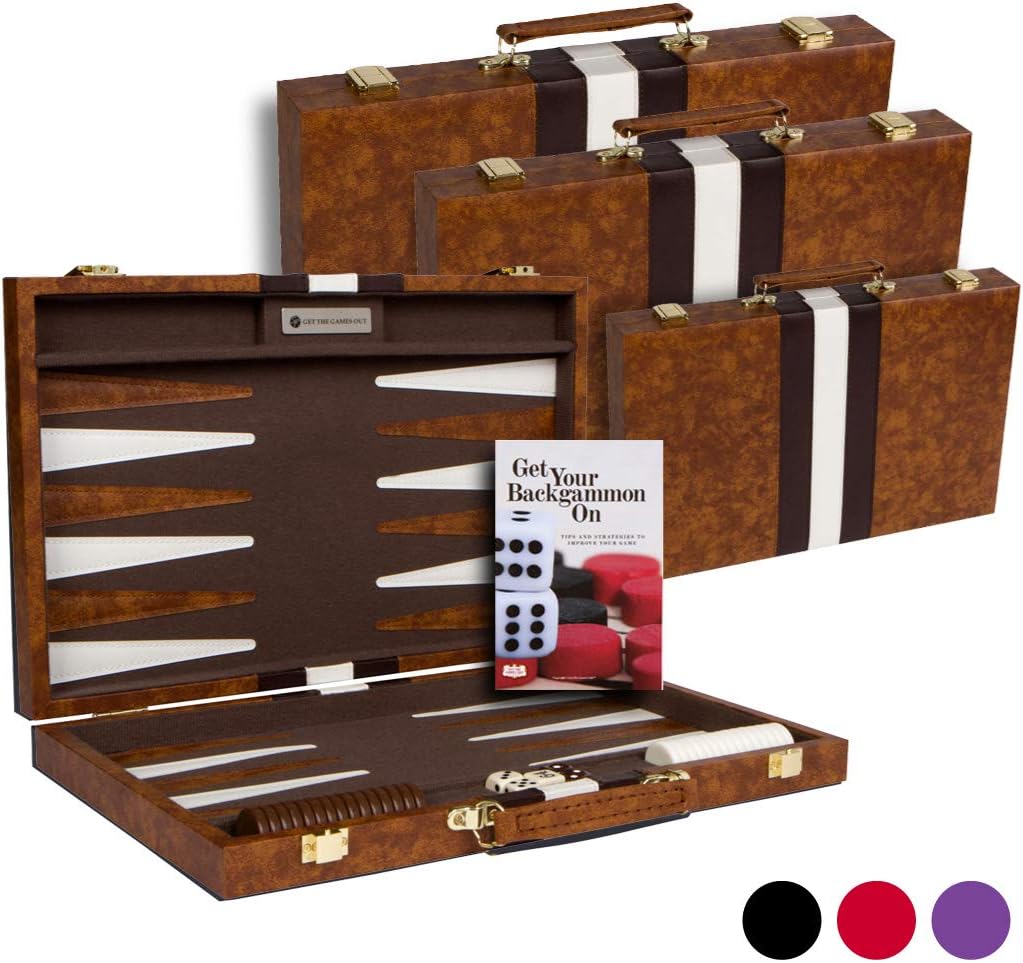 Brown Medium Backgammon Set P124351