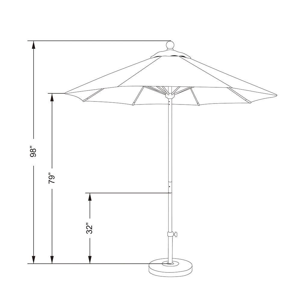 7.5 Ft Fiberglass Market Umbrella H84946