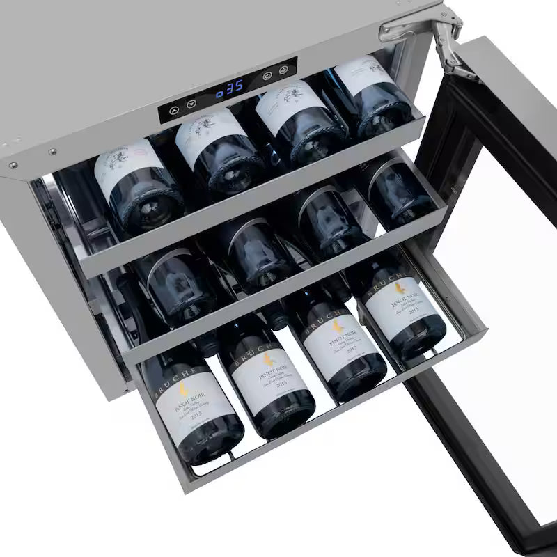 24 in. Dual Zone 44-Bottle Wine Cooler with Glass Door C920
