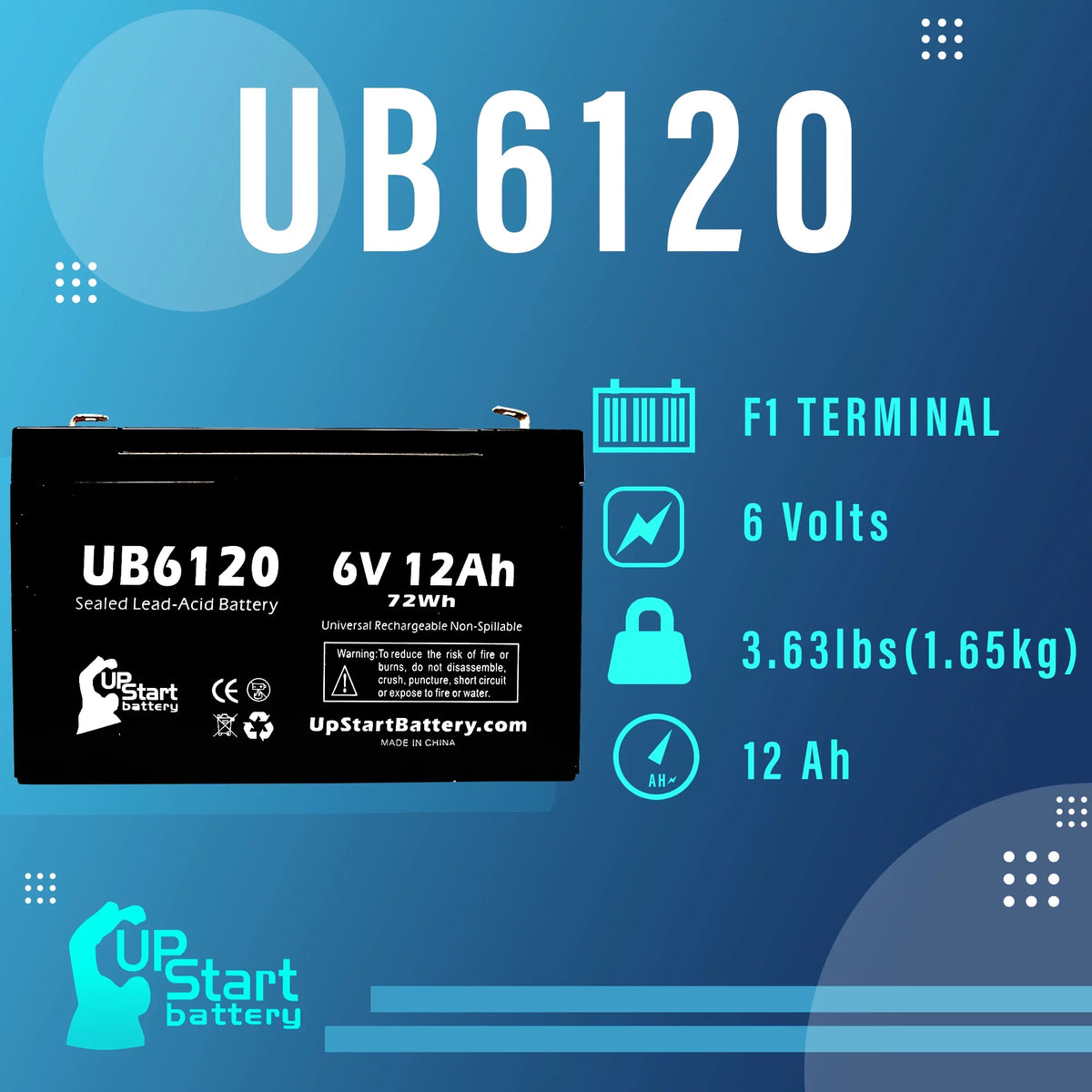 6V 12Ah Sealed Lead Acid Battery D574903
