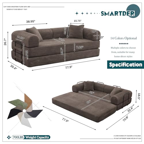Green Corduroy Convertible Folding Sofa Bed B3315