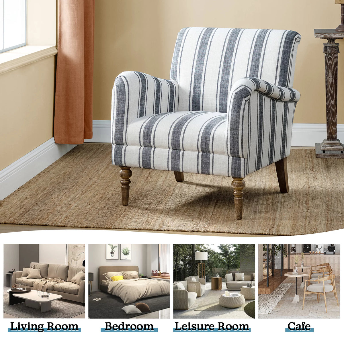 Black Stripe Upholstered Accent Chair N85586