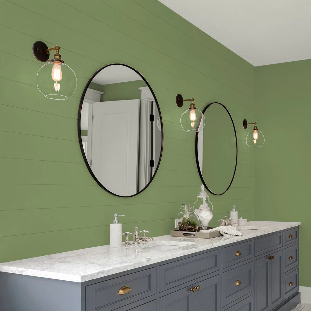 Moss Point Green Eggshell Interior Paint and Primer, 1 Gallon V710