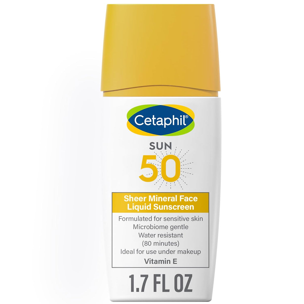 Unscented 100% Mineral Liquid Sunscreen SPF 50 with Zinc Oxide, 1.7 Fl Oz B856