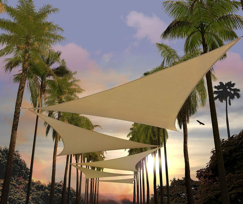 Beige 24' x 24' x 24' Triangle Sun Shade Sail A43615