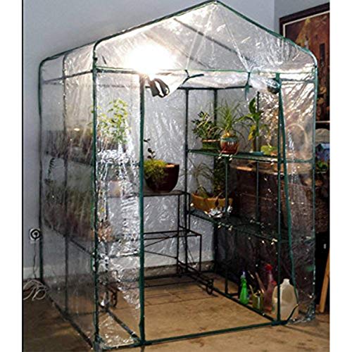 4 Tier Mini Greenhouse with Locking Wheels and PVC Cover I398
