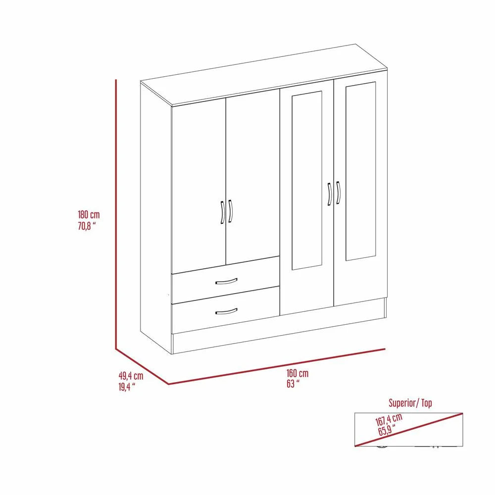 Black Wengue/Light Grey Engineered Wood Armoire L886