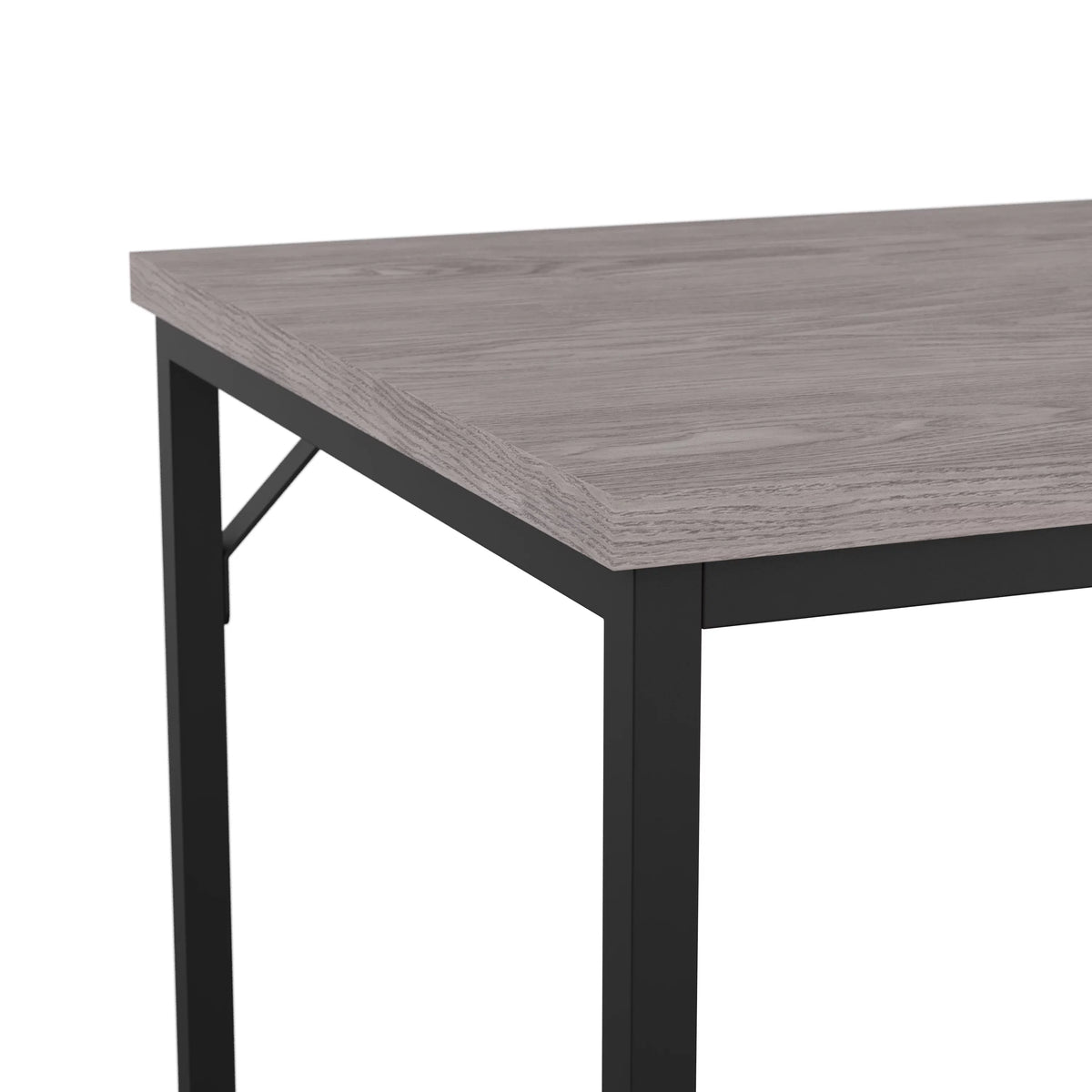 Gray Wood Grain Parsons Desk with Metal Frame X957