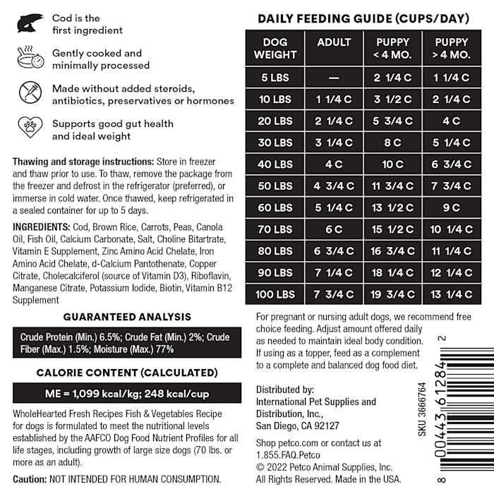 Fish & Vegetables Frozen Dog Food H176