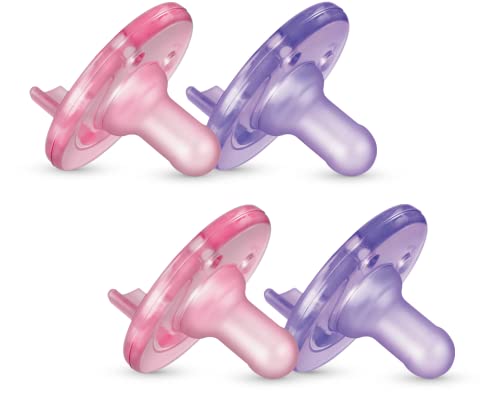 0-3 Months Orthodontic Silicone Baby Pacifiers, Green, 4 Pack T9584