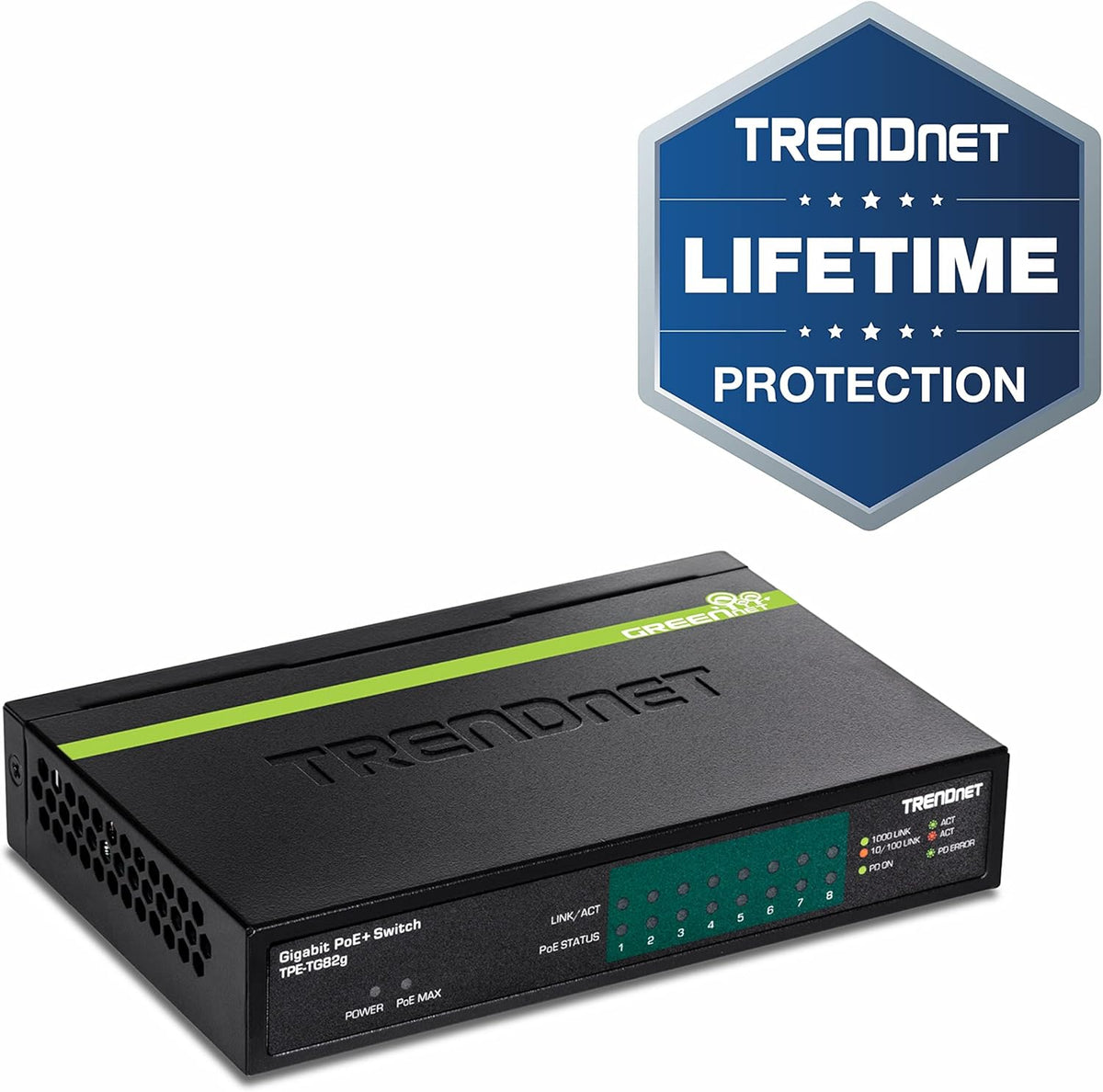 8-Port Gigabit PoE+ Switch, Black B657387