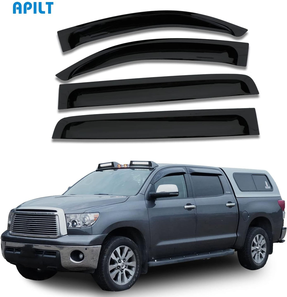 4-Piece Dark Smoke Tape-On Rain Guards G802