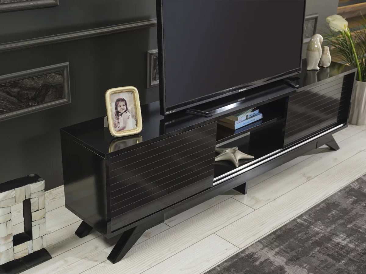 Black Mid Century Modern Tv Stand H579826