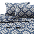 Queen Flannel Damask Printed Extra Deep Pocket Sheet Set T34759