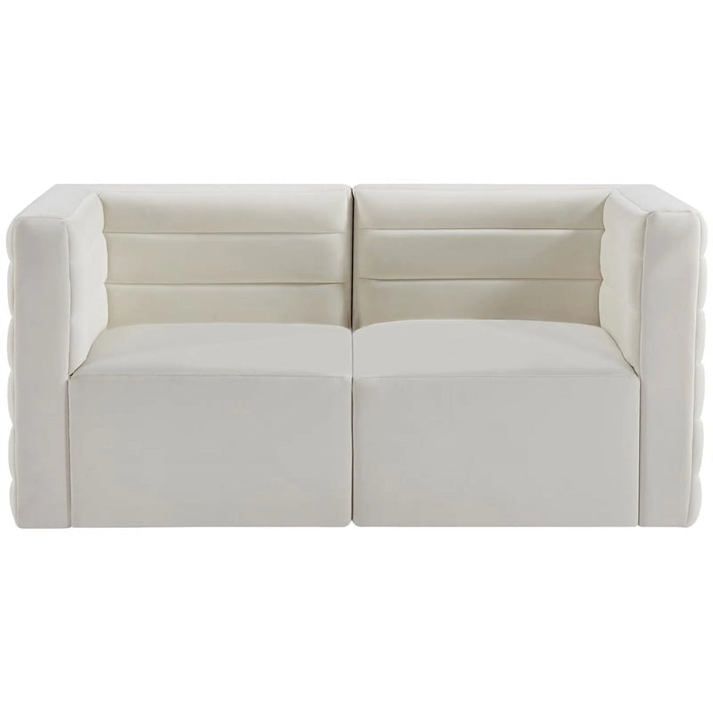 Cream Velvet Modular Sofa C65055