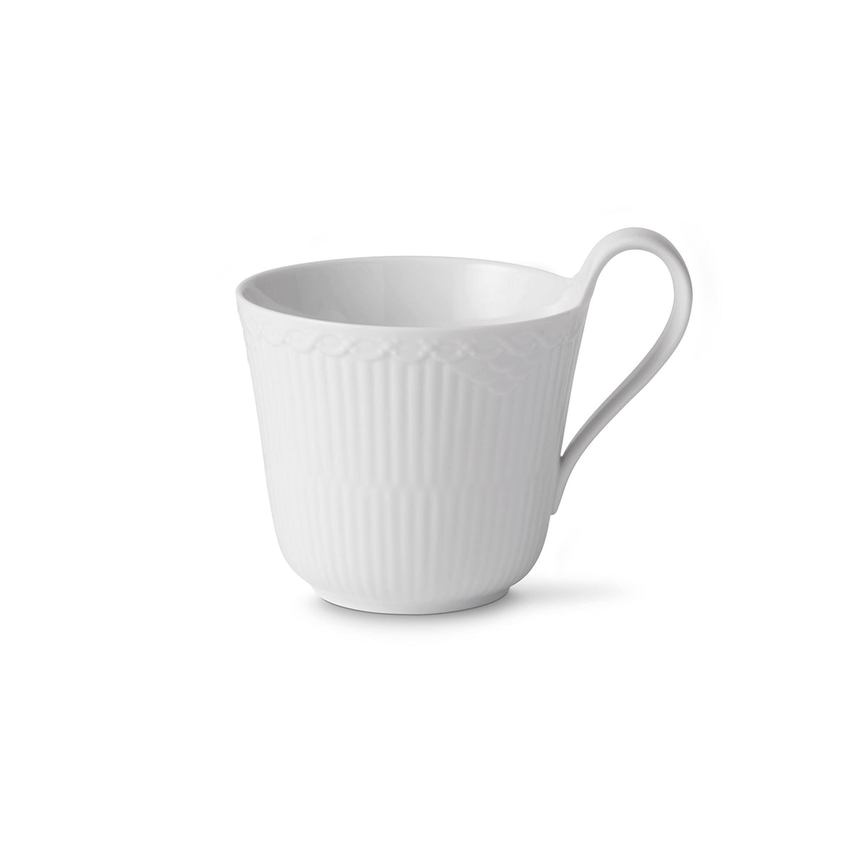 White Fluted Half Lace High Handled Mug M84120