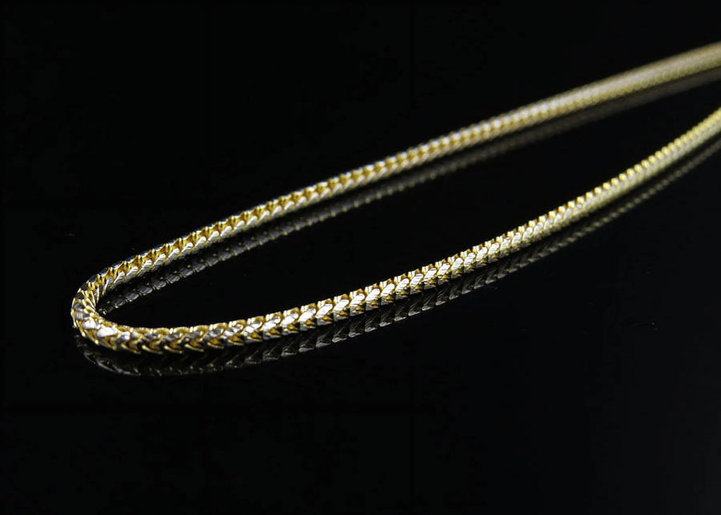 Solid 10K Yellow Gold Franco Box Link Chain Necklace U90196
