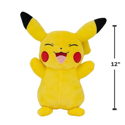 12" Large Happy Pikachu Plush Soft Stuffed Animal Toy D2419