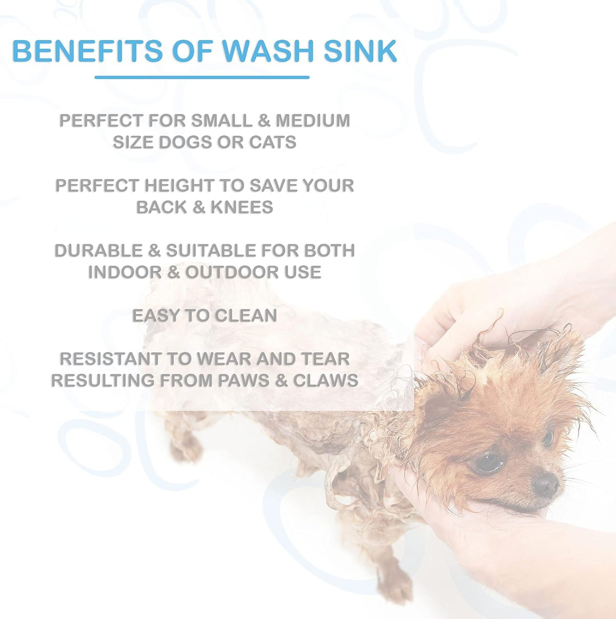Portable Dog Bathing Station with Removable Shelf and Massage Brush R28854