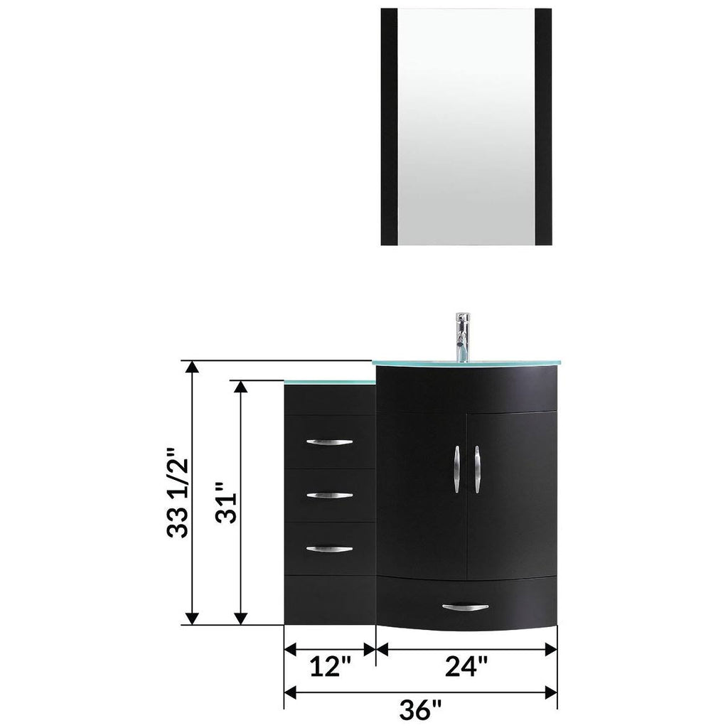 Black 36 Vanity Set with Sink Base and Drawer Base D871009