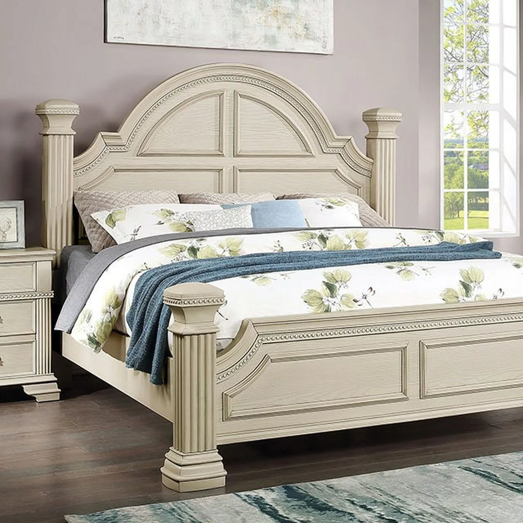 Antique White Eastern King Size Bed C5772