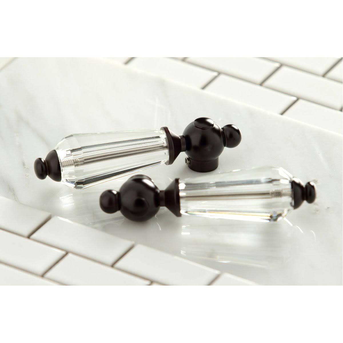 Brushed Nickel Two-Handle Wall Mount Bathroom Faucet F9284