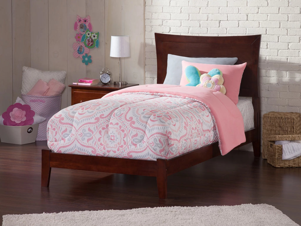 Twin Wood Bed Frame with Panel Headboard V495183