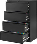 Black 3 Drawer Locking Metal Lateral File Cabinet O5879