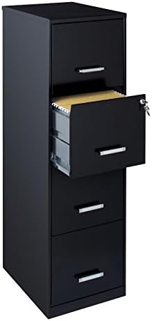 4 Drawer Metal File Cabinet, Black C41650