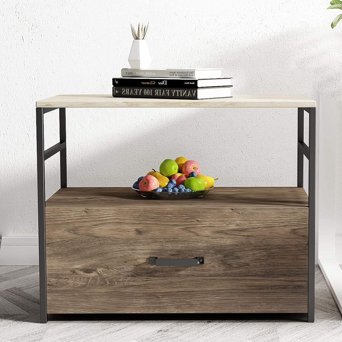 2 Drawer Wood File Cabinet H573