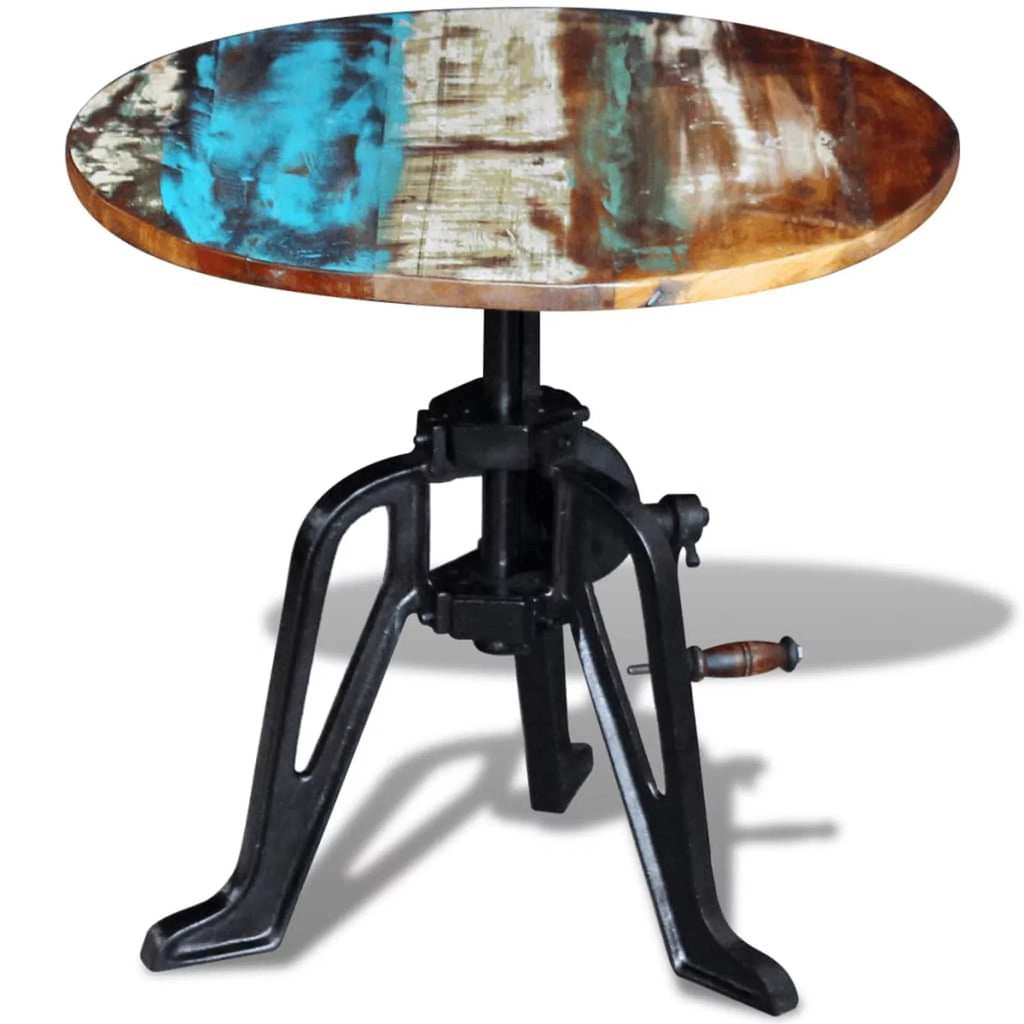 Solid Reclaimed Wood Cast Iron Side Table H18571