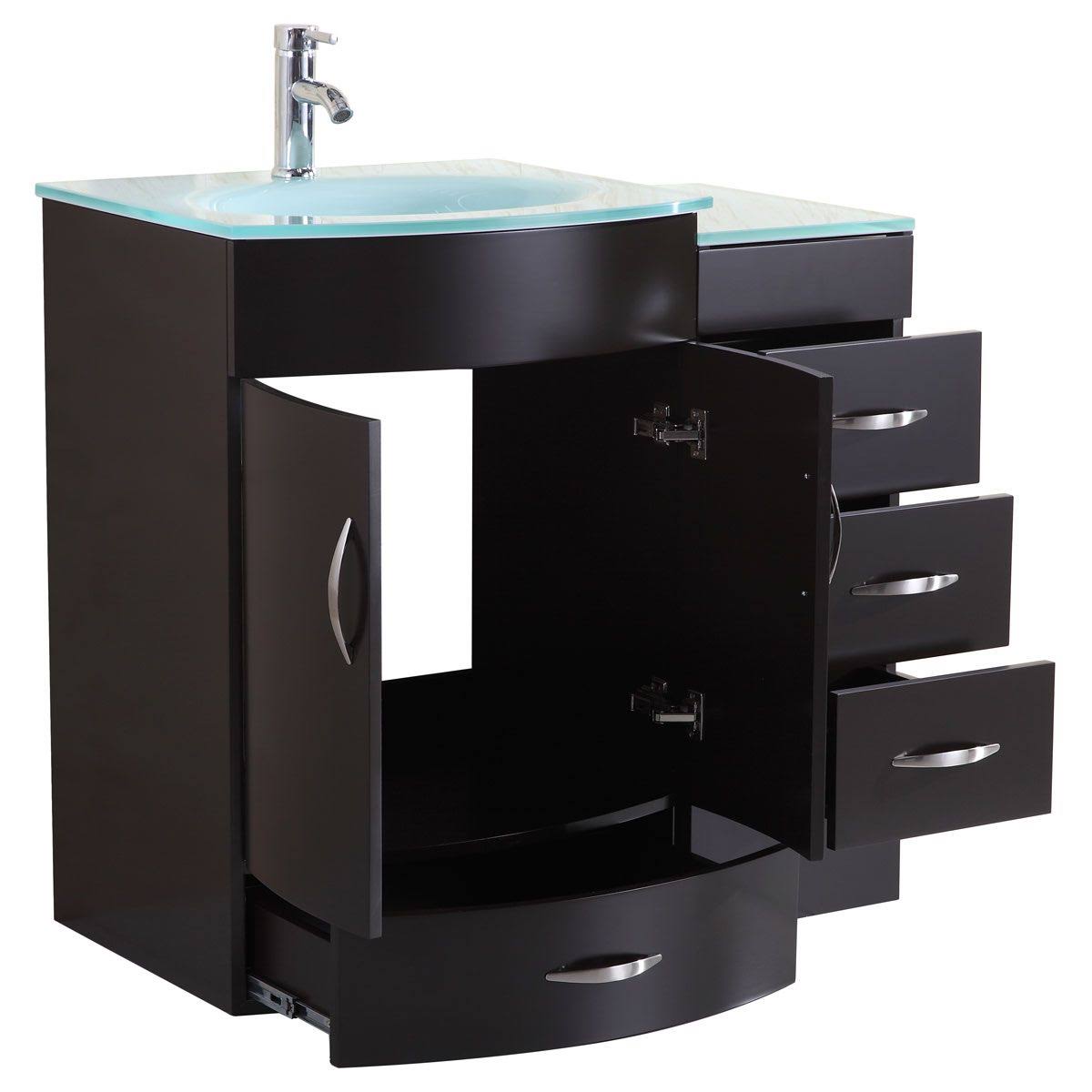 Black 36 Vanity Set with Sink Base and Drawer Base D871009