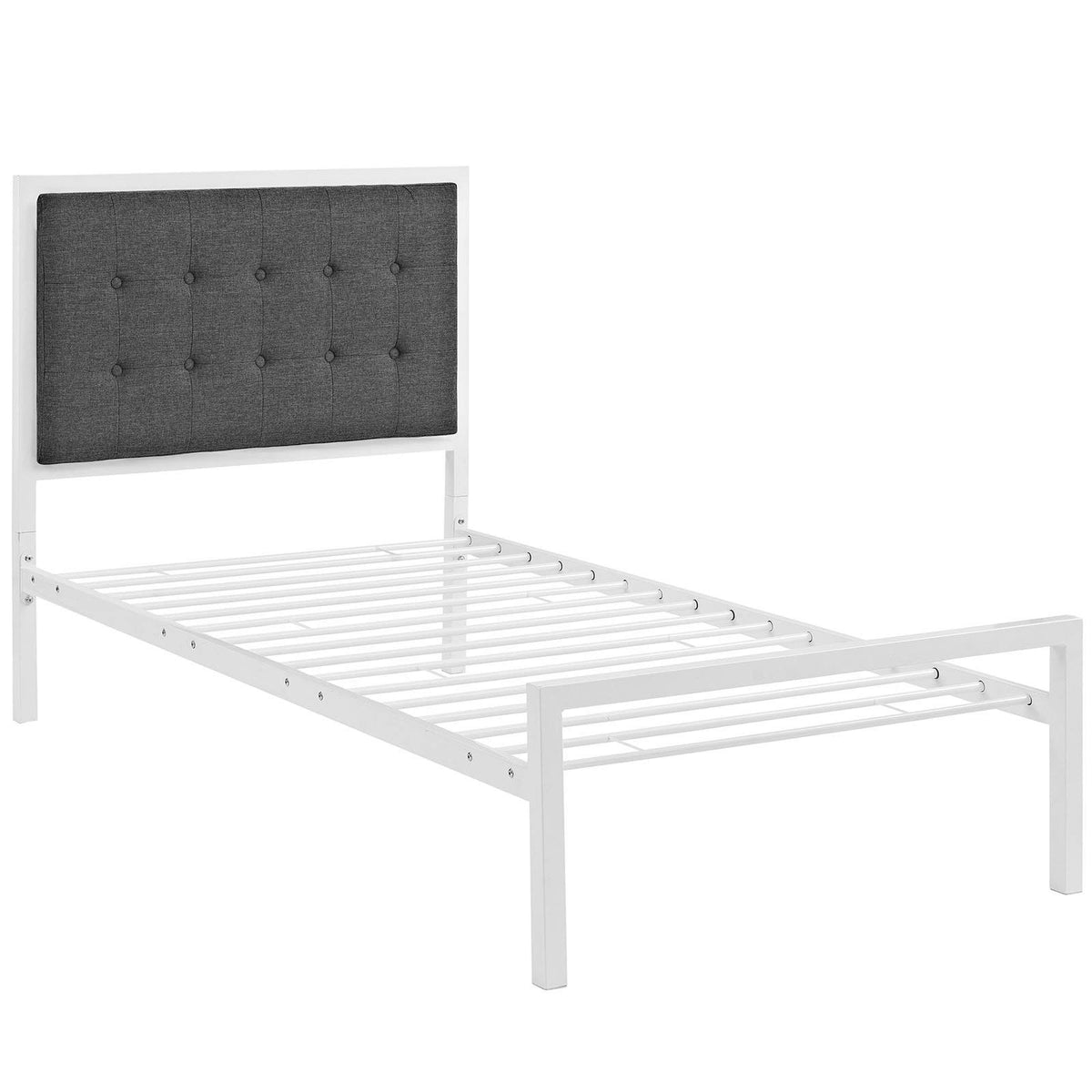 Full Fabric Bed, Brown Gray W5508