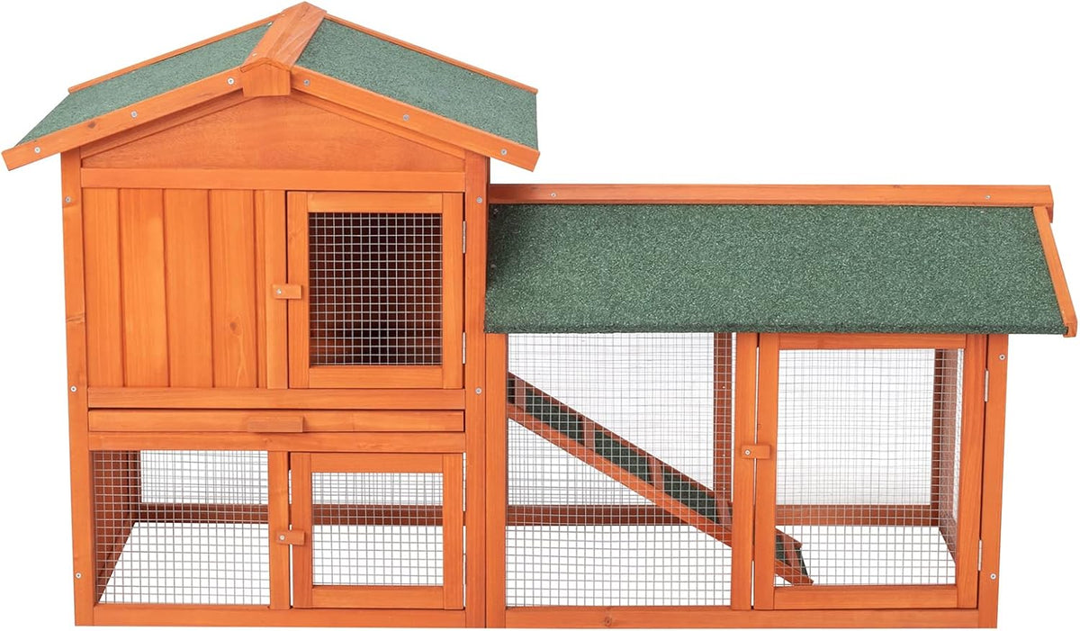 61" Wooden Chicken Coop with Waterproof Roof S34876