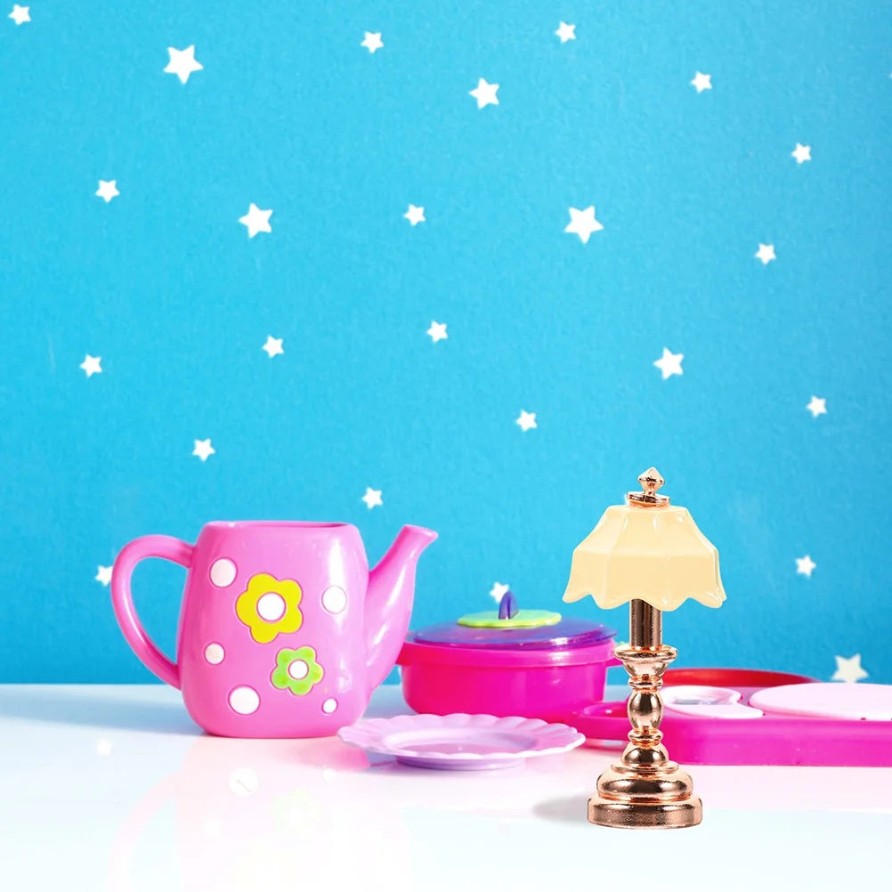 Vintage Metal Dollhouse Bedside Lamp 4 Pcs F63331