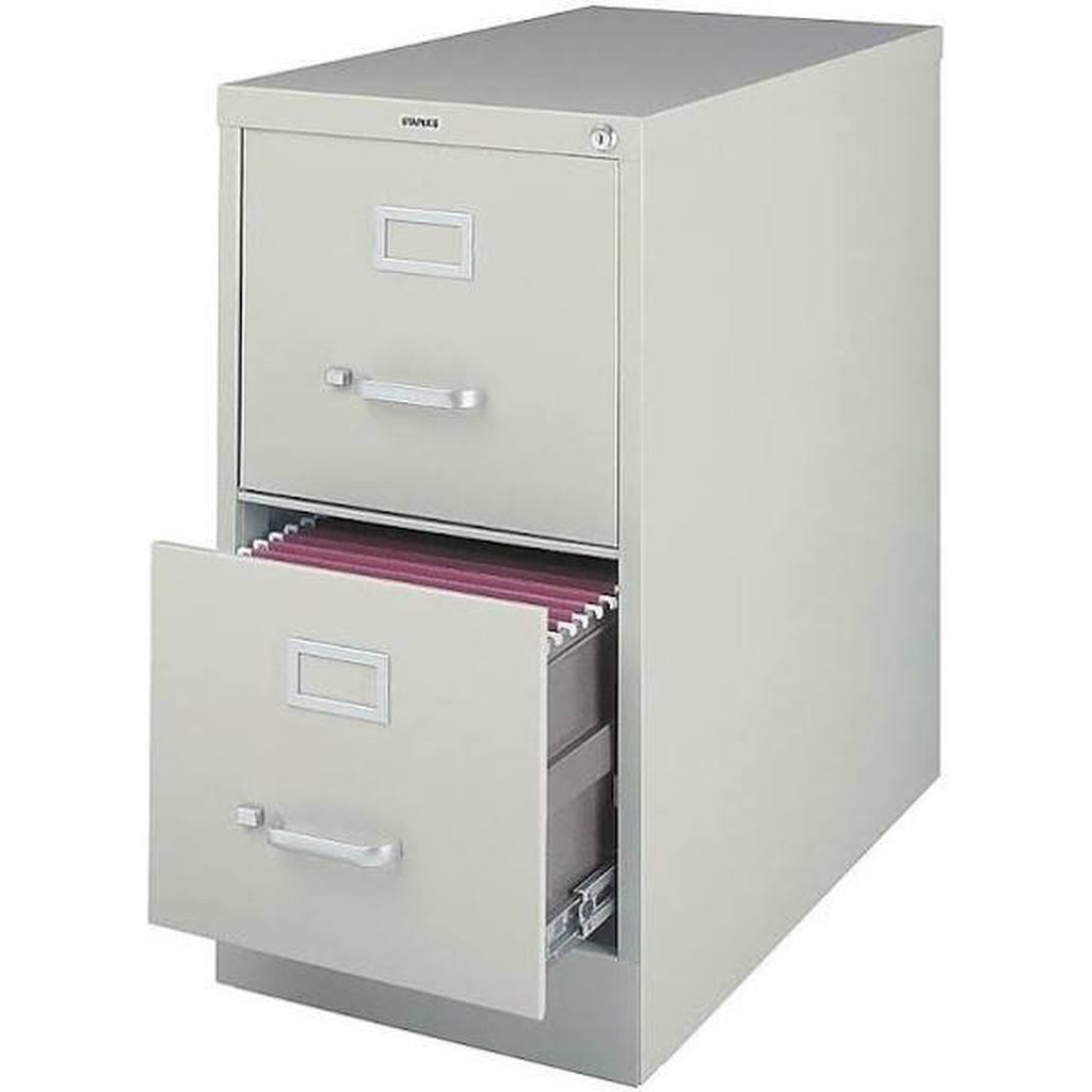 2-Drawer Vertical File Cabinet Locking Letter Gray B163094
