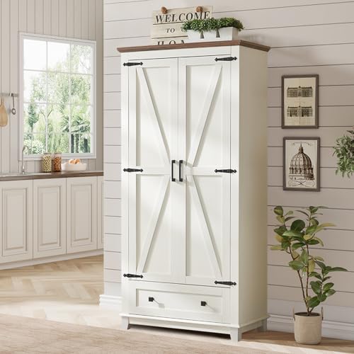 72" Tall Storage Cabinet with Adjustable Shelves & Barn Doors L199