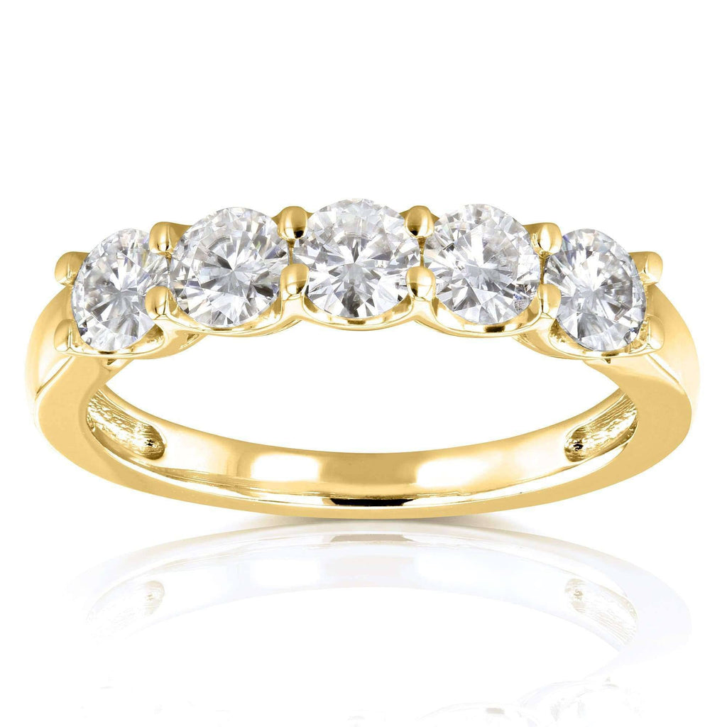 14K Yellow Gold Moissanite Bridal Wedding Band J238