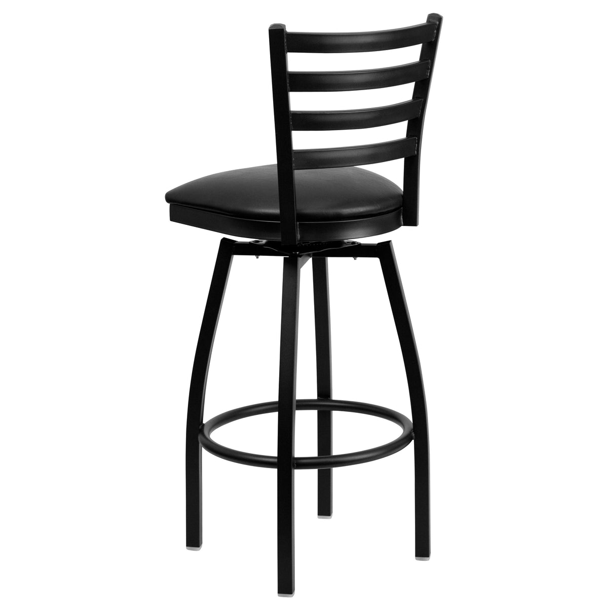 2 Pack Swivel Metal Barstool Black Vinyl Seat P771249