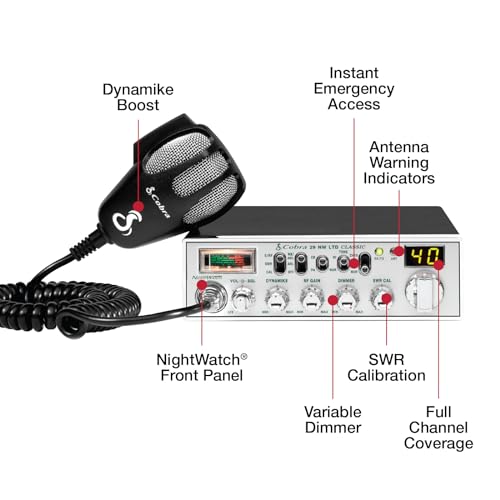 Black CB Radio with NOAA Weather Channels and 4-Color LCD D84459