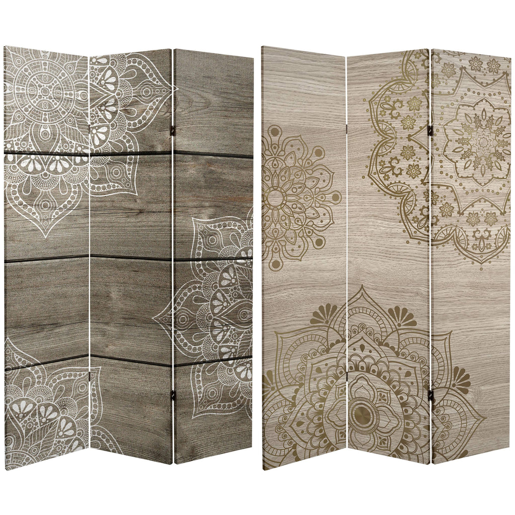 6 ft. Tall Double Sided Mandala Canvas Room Divider S42881