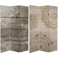 6 ft. Tall Double Sided Mandala Canvas Room Divider S42881