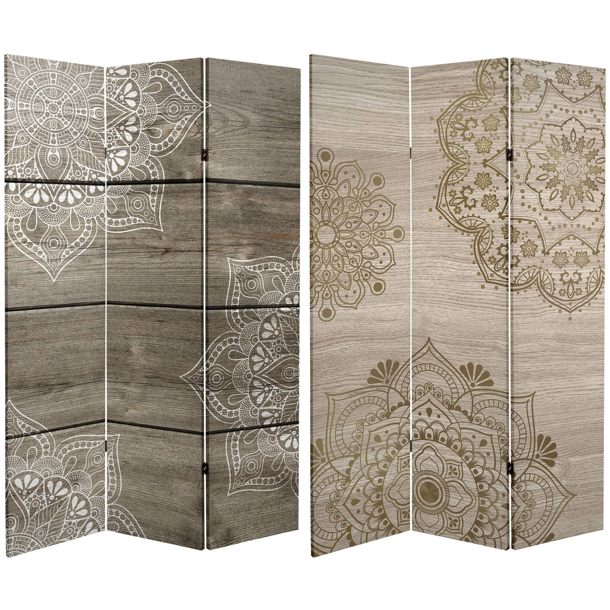 6 ft. Tall Double Sided Mandala Canvas Room Divider S42881