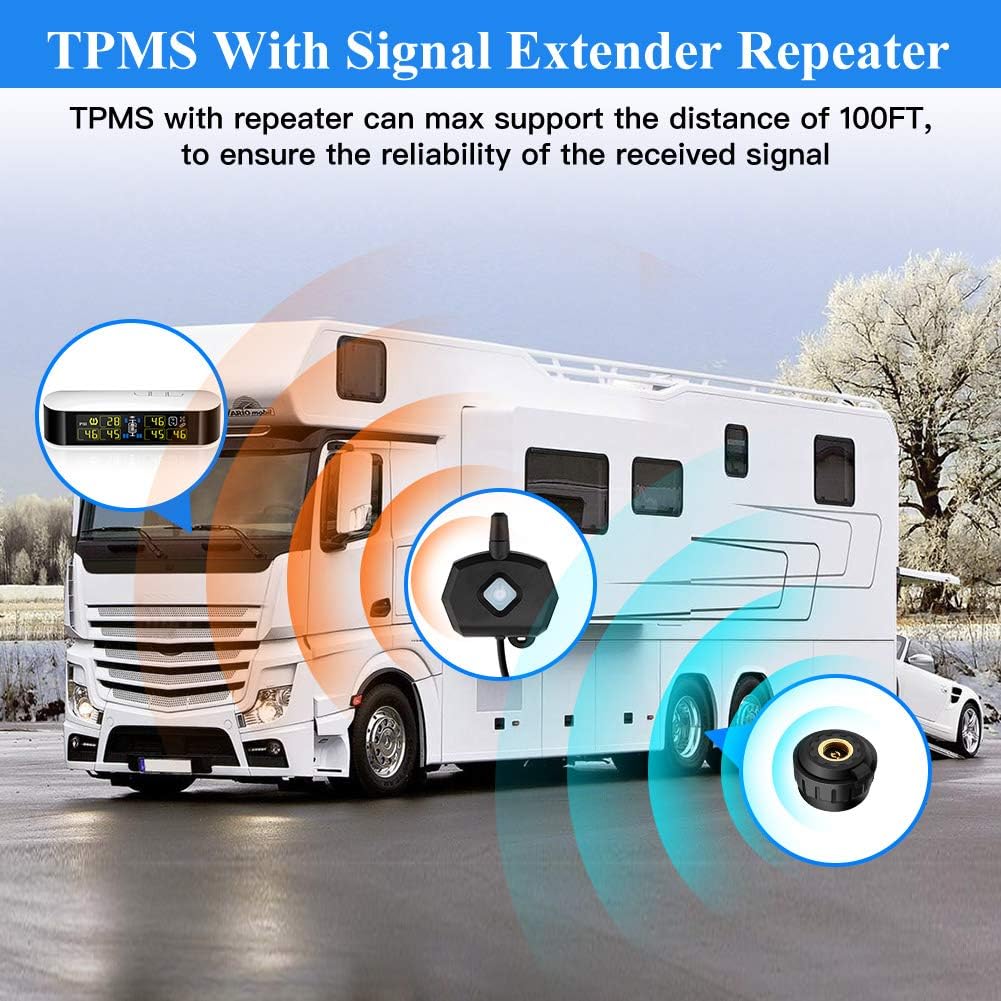 6 External Sensors TPMS Tire Pressure Monitoring System with LCD Color Screen L36436