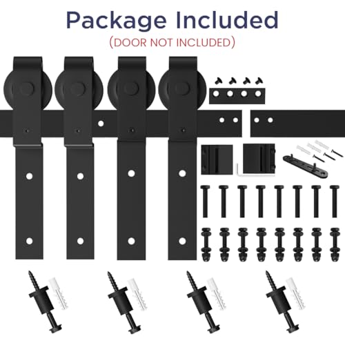 6.6 Feet Bypass Sliding Barn Door Hardware Kit U279